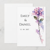 Personalized Hydrangea Save the Date Card (Voorkant / Achterkant)
