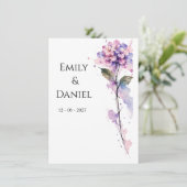 Personalized Hydrangea Save the Date Card (Staand voorkant)