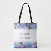 Personalized Hydrangea Teacher Thank You Tote Bag (Voorkant)