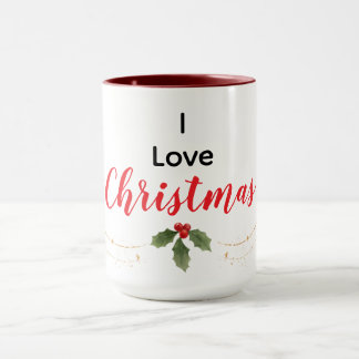 Personalized I Love Christmas Mug Mok