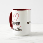 Personalized I Love Coffee Mug Gift for Her Mok (Voorkant links)