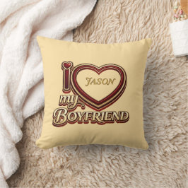 Personalized I Love My Boyfriend Custom Name Kussen