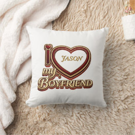 Personalized I Love My Boyfriend Custom Name Kussen