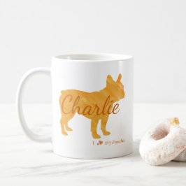 Personalized I Love My Frenchie French Bulldog Koffiemok