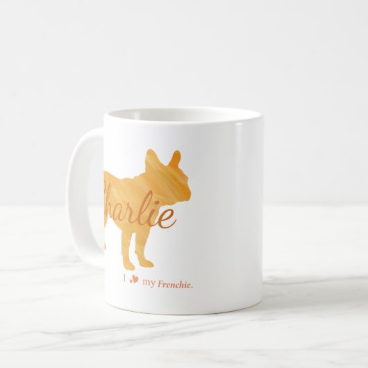 Personalized I Love My Frenchie French Bulldog Koffiemok (Voorkant links)