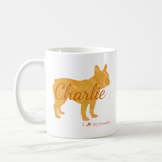 Personalized I Love My Frenchie French Bulldog Koffiemok (Links)