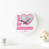 Personalized I Love My Husband – Add Photo & Name Grote Klok (Huis)