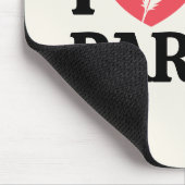 Personalized I Love My Parrot Heart Typography Muismat (Hoek)