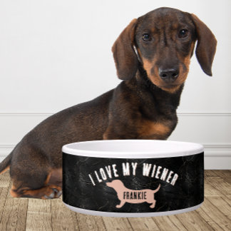Personalized I Love My Wiener funny Dachshund Voerbakje