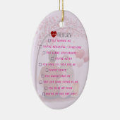 Personalized"I Love You Because"Checklist Romantic Keramisch Ornament (Rechts)
