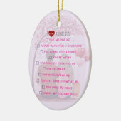 Personalized"I Love You Because"Checklist Romantic Keramisch Ornament (Links)