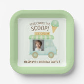 Personalized Ice Cream Truck Birthday Papieren Bordje (Voorkant)
