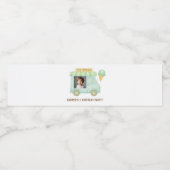 Personalized Ice Cream Truck Birthday Waterfles Etiket (Enkel label)