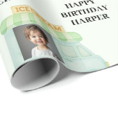 Personalized Ice Cream Truck Photo Birthday Cadeaupapier (Rol Hoek)