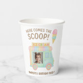Personalized Ice Cream Truck Photo Birthday Papieren Bekers (Achterkant)