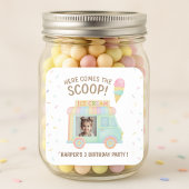 Personalized Ice Cream Truck Rainbow Sprinkle Vierkante Sticker