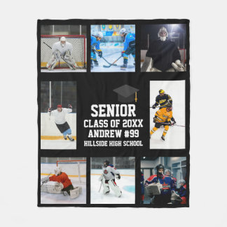 Personalized Ice Hockey Senior Night Graduation Fleece Deken