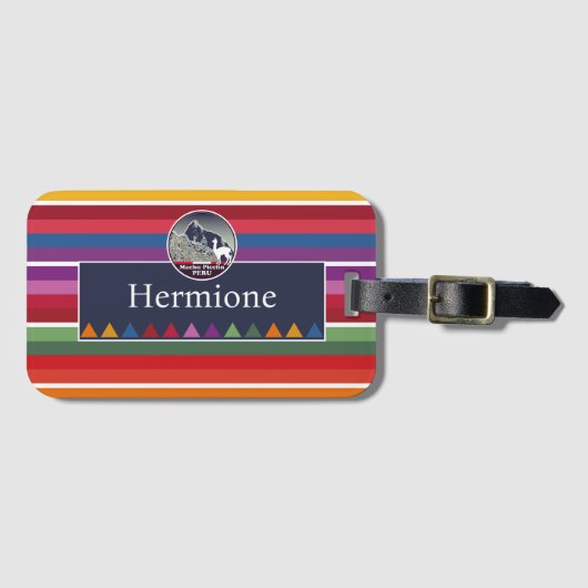 Personalized Iconic Inca Citadel Machu Picchu Peru Bagagelabel (Voorkant (horizontaal))