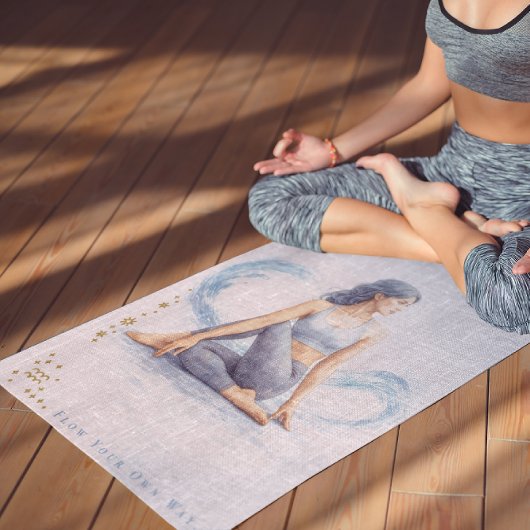 Personalized Illustrated Aquarius Zodiac Quote Yogamat