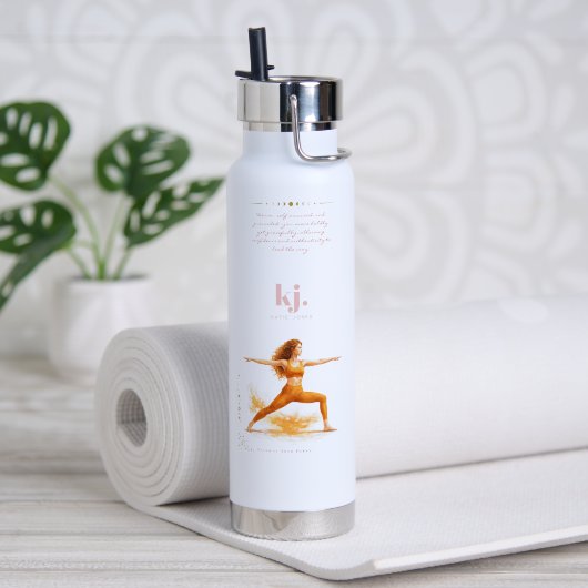 Personalized Illustrated Leo Zodiac Quote Waterfles (Yoga (Gedraaid)  )