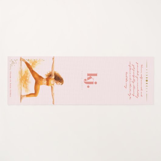 Personalized Illustrated Leo Zodiac Quote Yogamat (Voorkant (horizontaal))