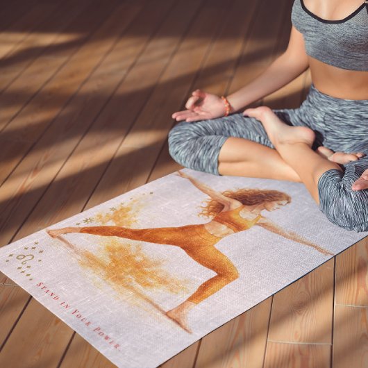 Personalized Illustrated Leo Zodiac Quote Yogamat