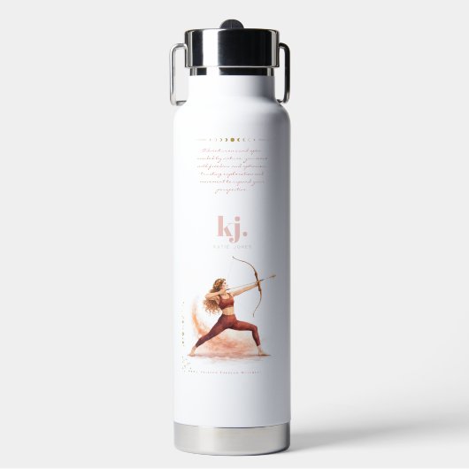 Personalized Illustrated Sagittarius Zodiac Quote Waterfles (Voorkant)