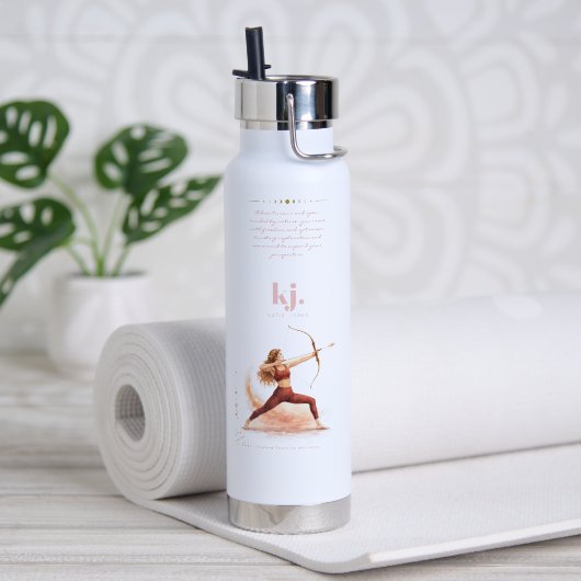 Personalized Illustrated Sagittarius Zodiac Quote Waterfles (Yoga (Gedraaid)  )