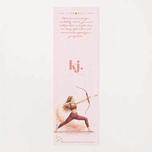 Personalized Illustrated Sagittarius Zodiac Quote Yogamat (Voorkant)