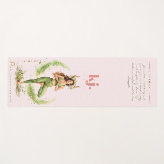 Personalized Illustrated Taurus Zodiac Quote Yogamat (Voorkant (horizontaal))