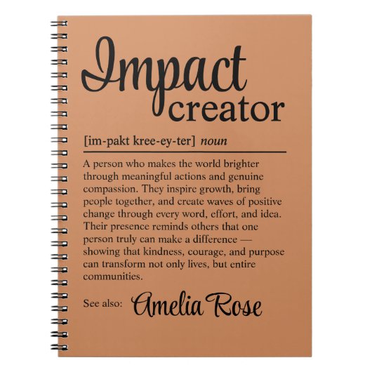 Personalized Impact Creator Definition Gift Notitieboek (Voorkant)
