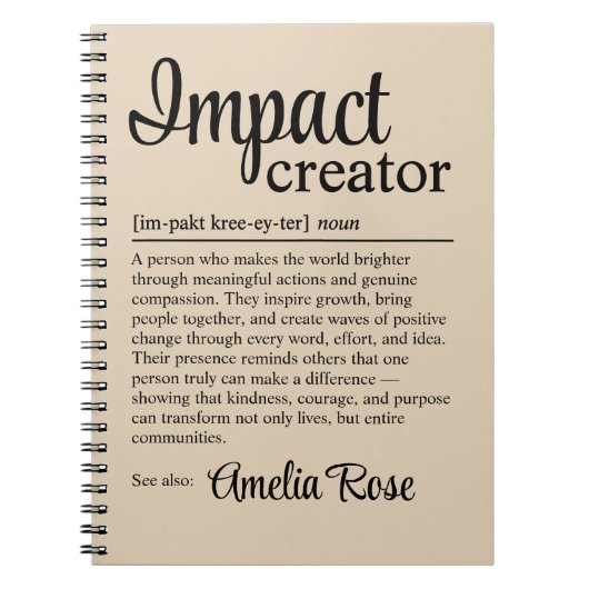 Personalized Impact Creator Definition Notitieboek (Voorkant)