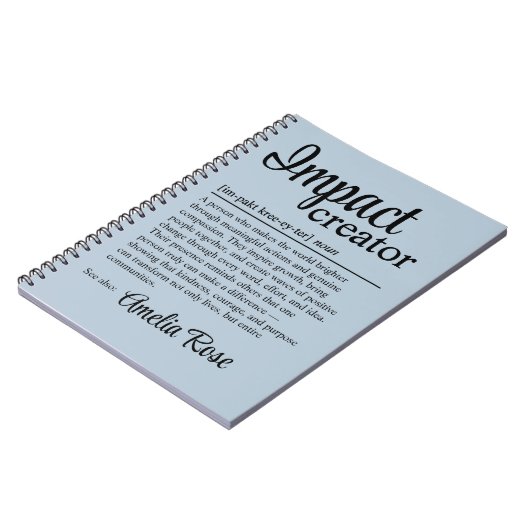 Personalized Impact Creator Definition Thank You Notitieboek (Linkerzijde)