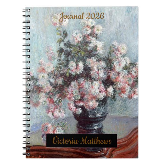 personalized impressionist still life floral  notitieboek (Voorkant)
