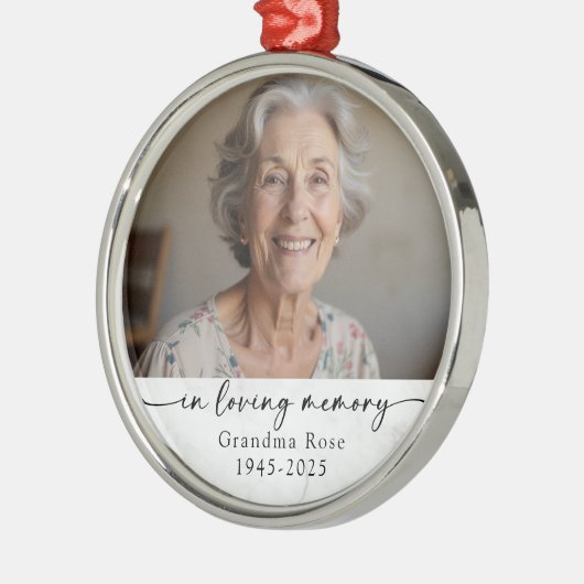 Personalized In Loving Memory Photo Keepsake Metalen Ornament (Links)