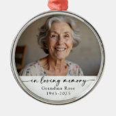 Personalized In Loving Memory Photo Keepsake Metalen Ornament (Voorkant)