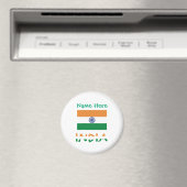 Personalized India Flag Round Magneet (Insitu (Vaatwasser))