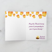 Personalized Indian Girl Diwali Floating Lantern Kaart (Binnen)