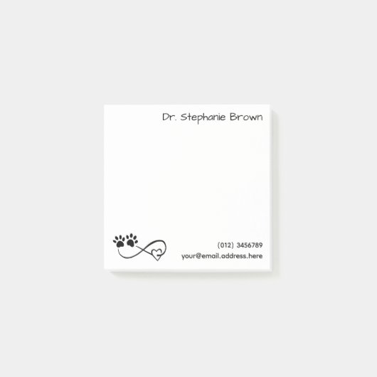 Personalized Infinity Heart and Paws Notes (Voorkant)