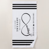 Personalized Infinity Wedding Favor Gift Strandlaken (Voorkant)