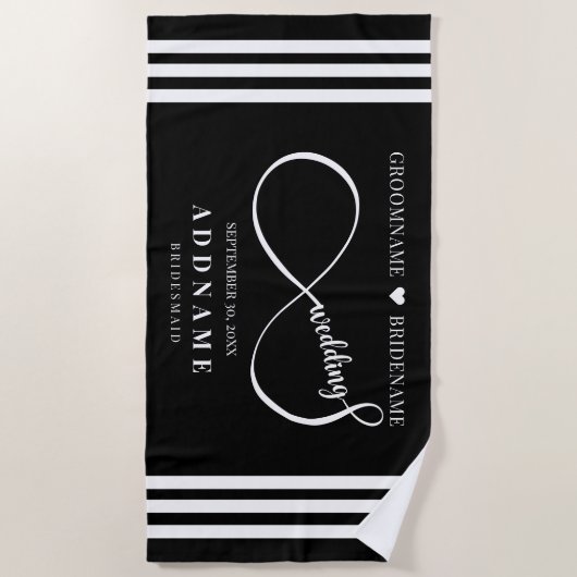 Personalized Infinity Wedding Favor Gift Strandlaken (Voorkant)
