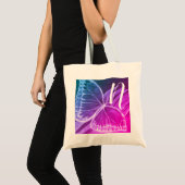 Personalized Initial Butterfly Shopper Tote Bag (Voorkant (product))