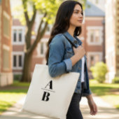 Personalized Initial Canvas Tote Bag