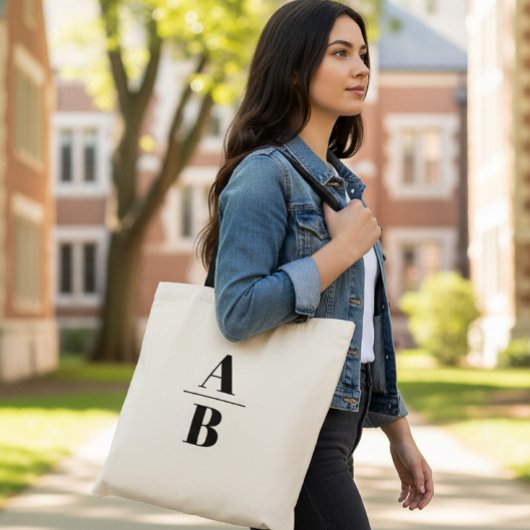 Personalized Initial Canvas Tote Bag