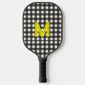 Personalized Initial Checkered Modern Minimal Pickleball Paddle (Voorkant)
