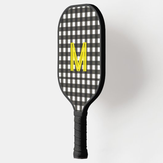 Personalized Initial Checkered Modern Minimal Pickleball Paddle (Links)