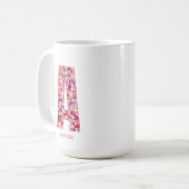 Personalized Initial | Floral Letter A Monogram Koffiemok (Voorkant links)