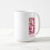 Personalized Initial | Floral Letter B Monogram  Koffiemok (Voorkant rechts)