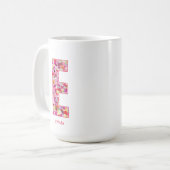 Personalized Initial | Floral Letter E Monogram  Koffiemok (Voorkant links)