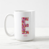 Personalized Initial | Floral Letter E Monogram  Koffiemok (Links)